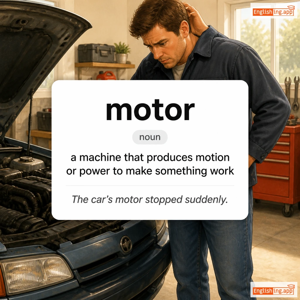 motor definition card — visual illustration of the meaning