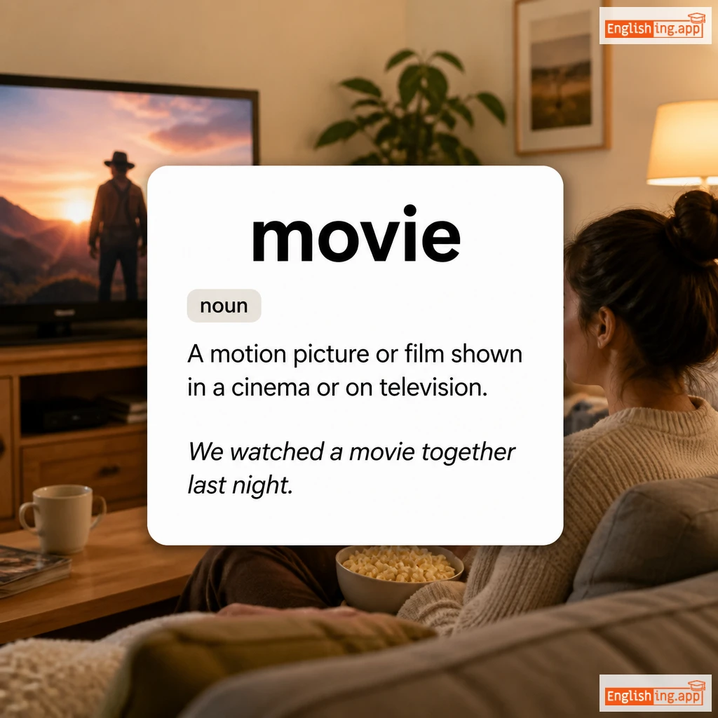 movie definition card — visual illustration of the meaning