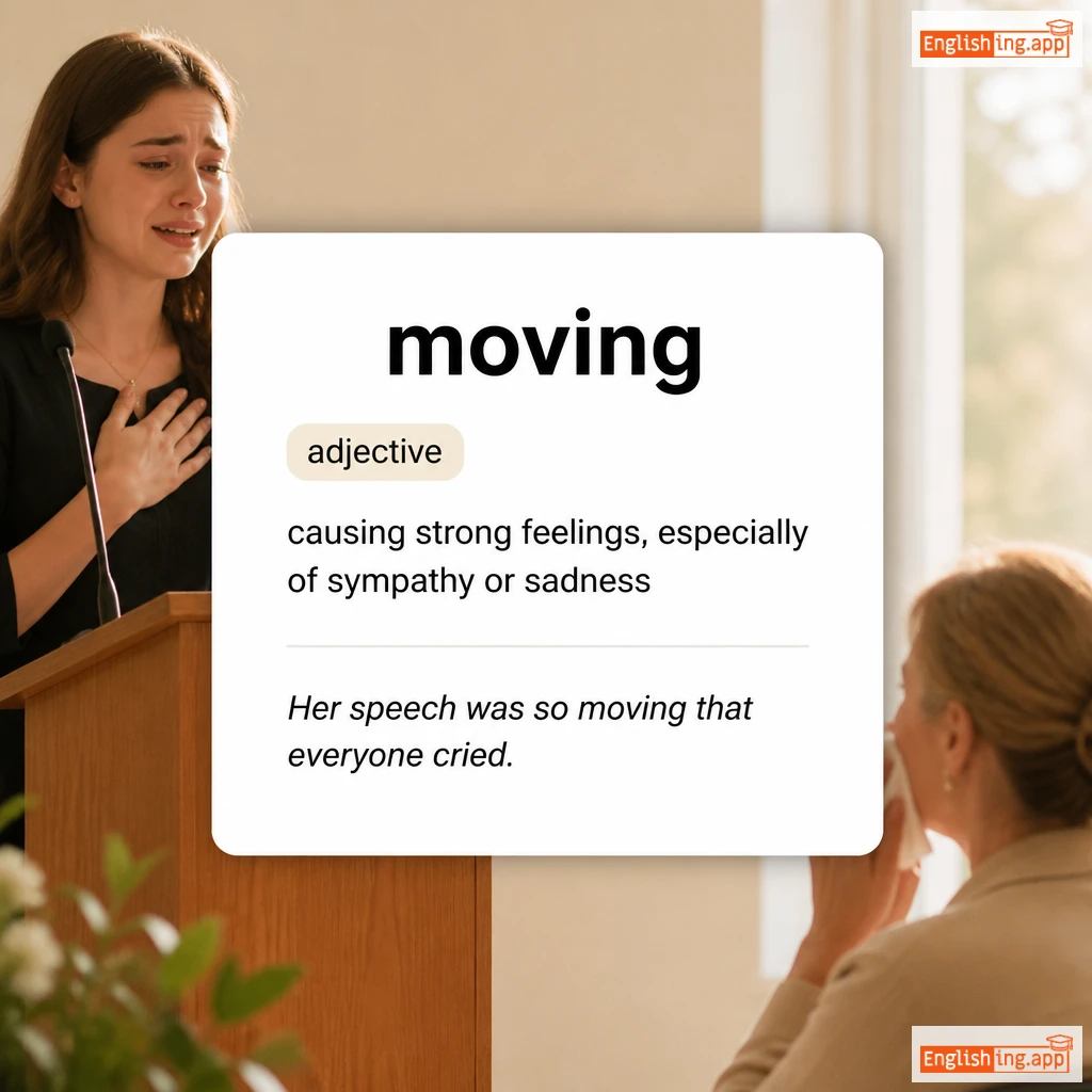moving definition card — visual illustration of the meaning
