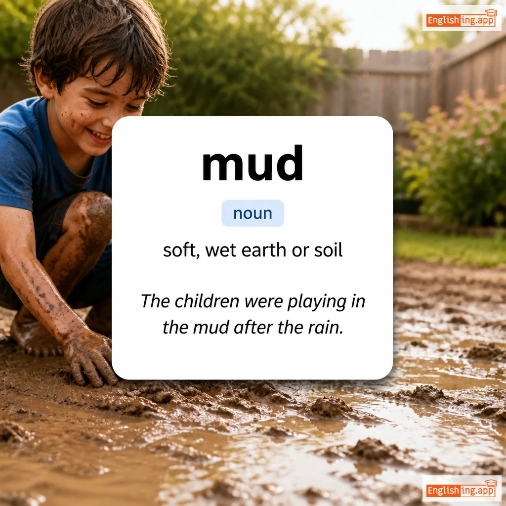 mud definition card — visual illustration of the meaning
