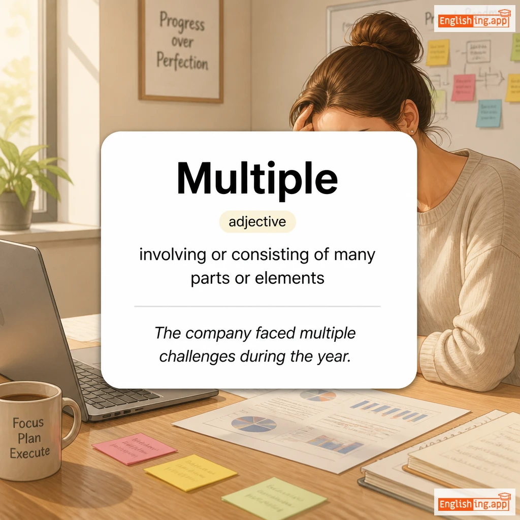 Multiple definition card — visual illustration of the meaning