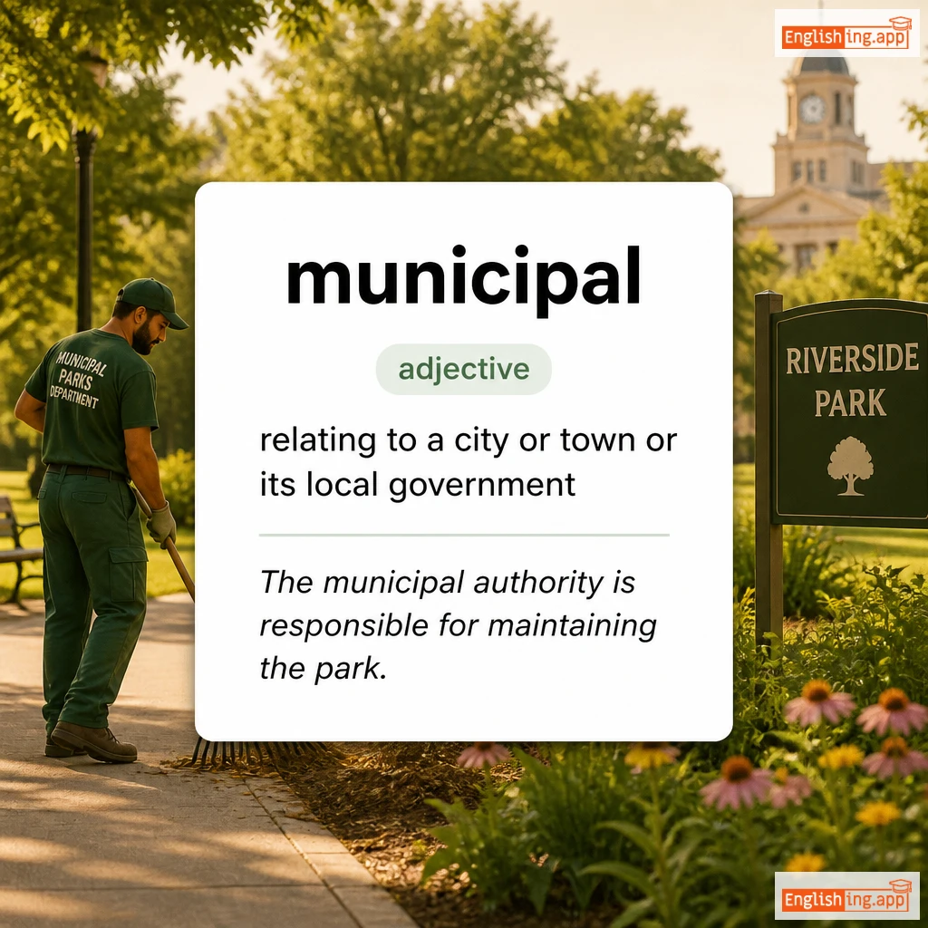 municipal definition card — visual illustration of the meaning