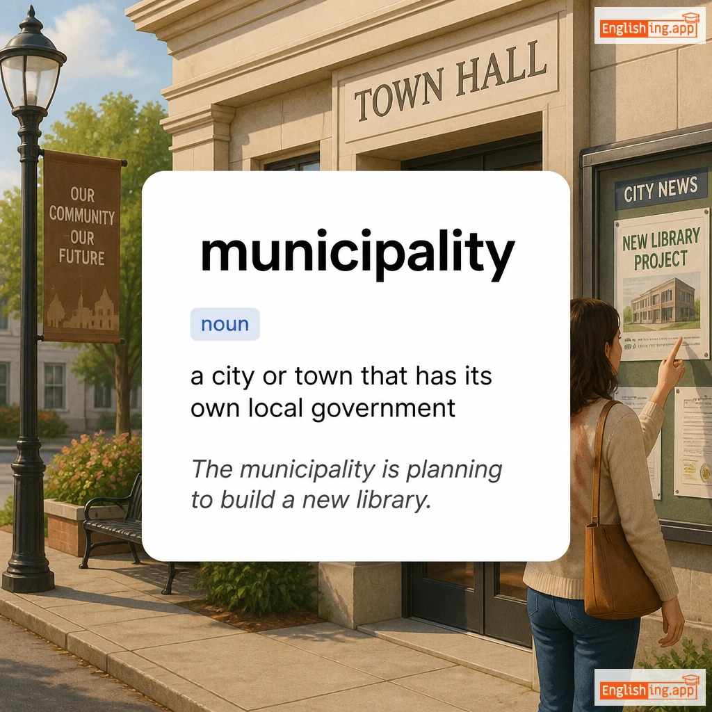 municipality definition card — visual illustration of the meaning