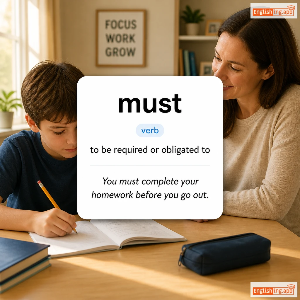 must definition card — visual illustration of the meaning