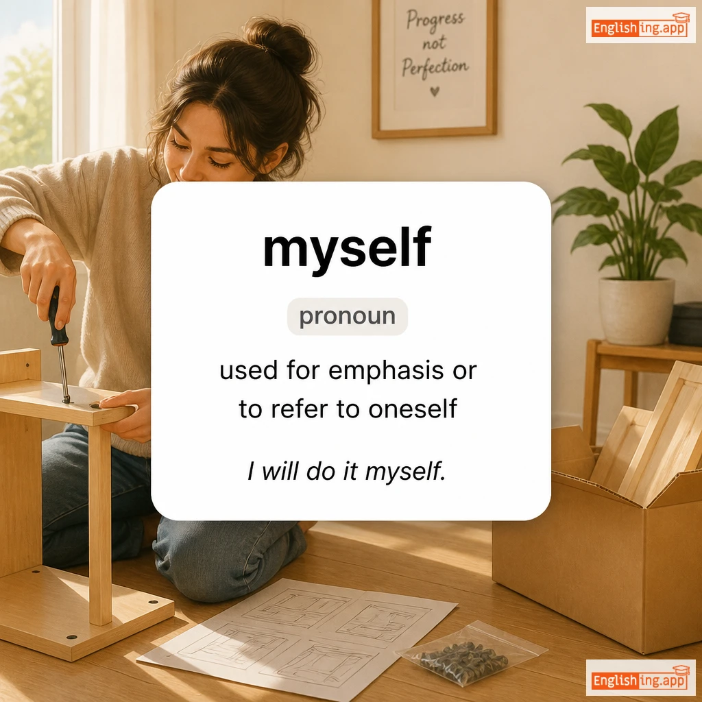 myself definition card — visual illustration of the meaning