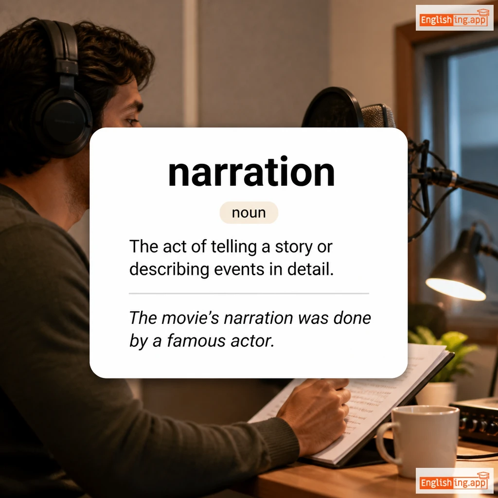 narration definition card — visual illustration of the meaning
