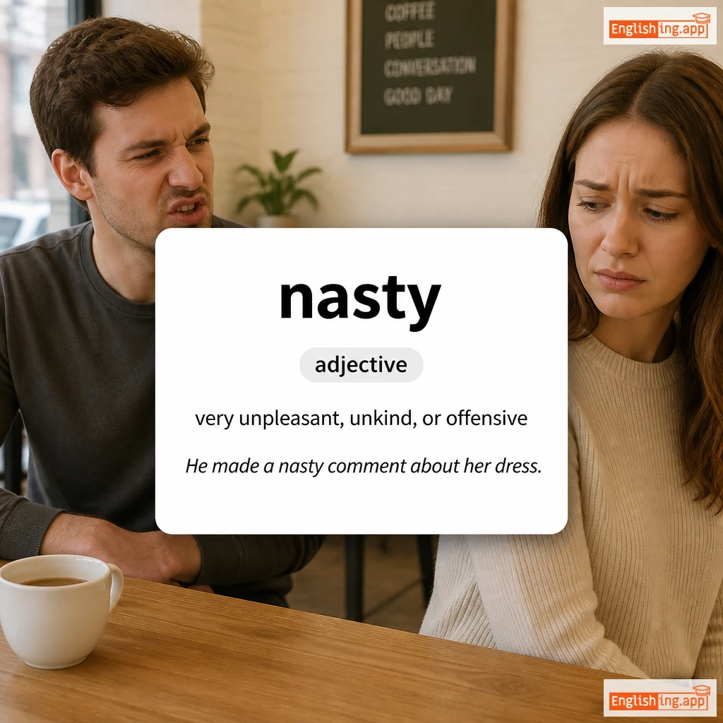 nasty definition card — visual illustration of the meaning