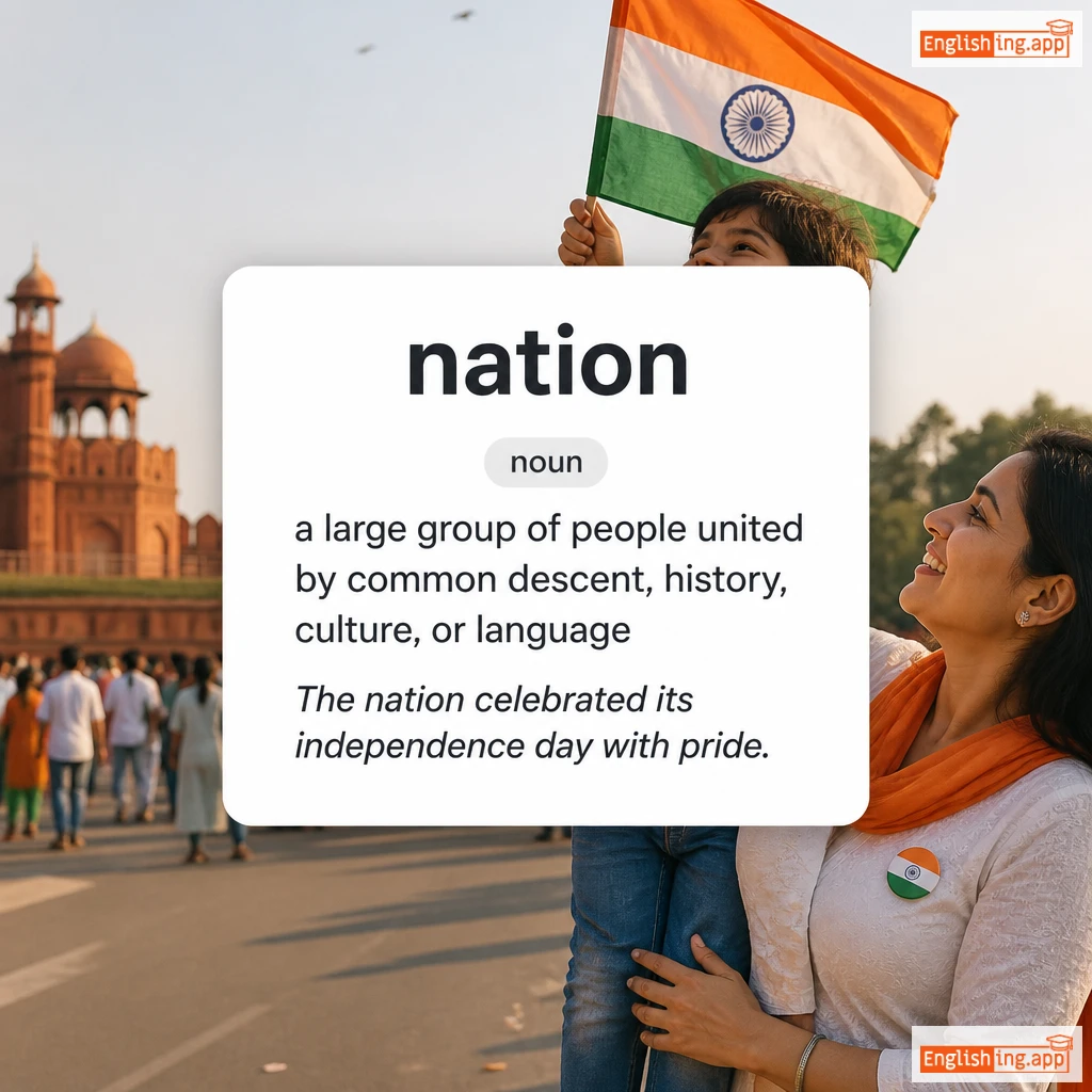 nation definition card — visual illustration of the meaning