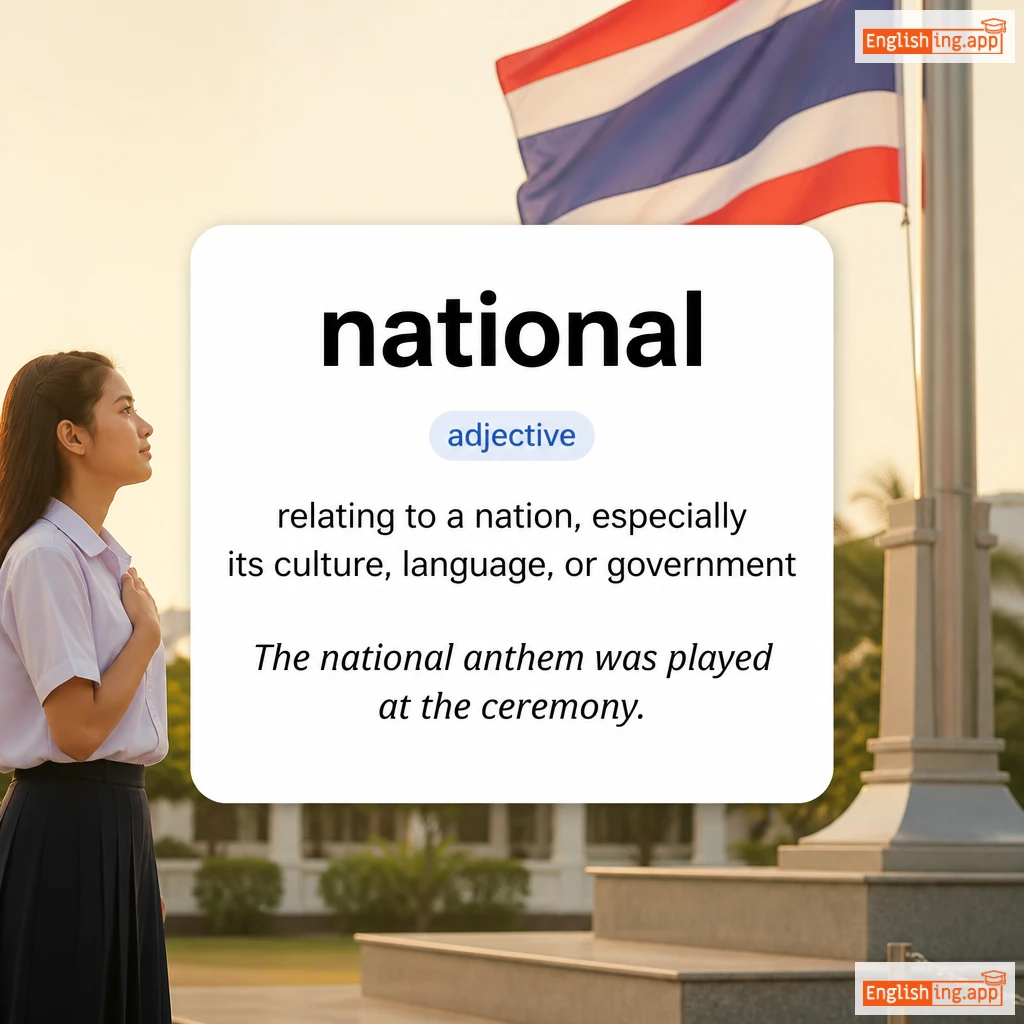 national definition card — visual illustration of the meaning