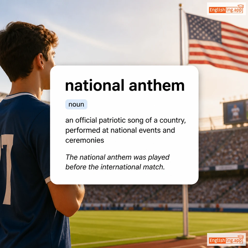 national anthem definition card — visual illustration of the meaning