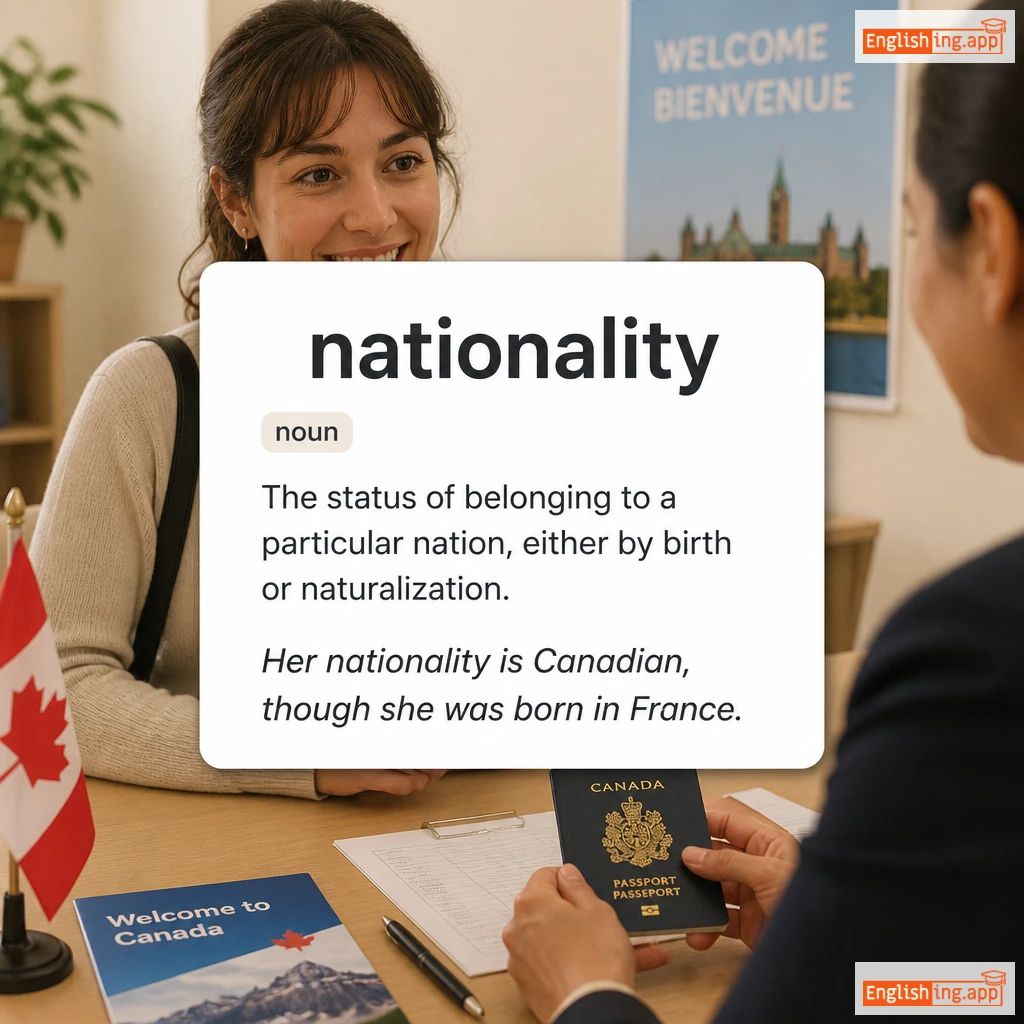 nationality definition card — visual illustration of the meaning