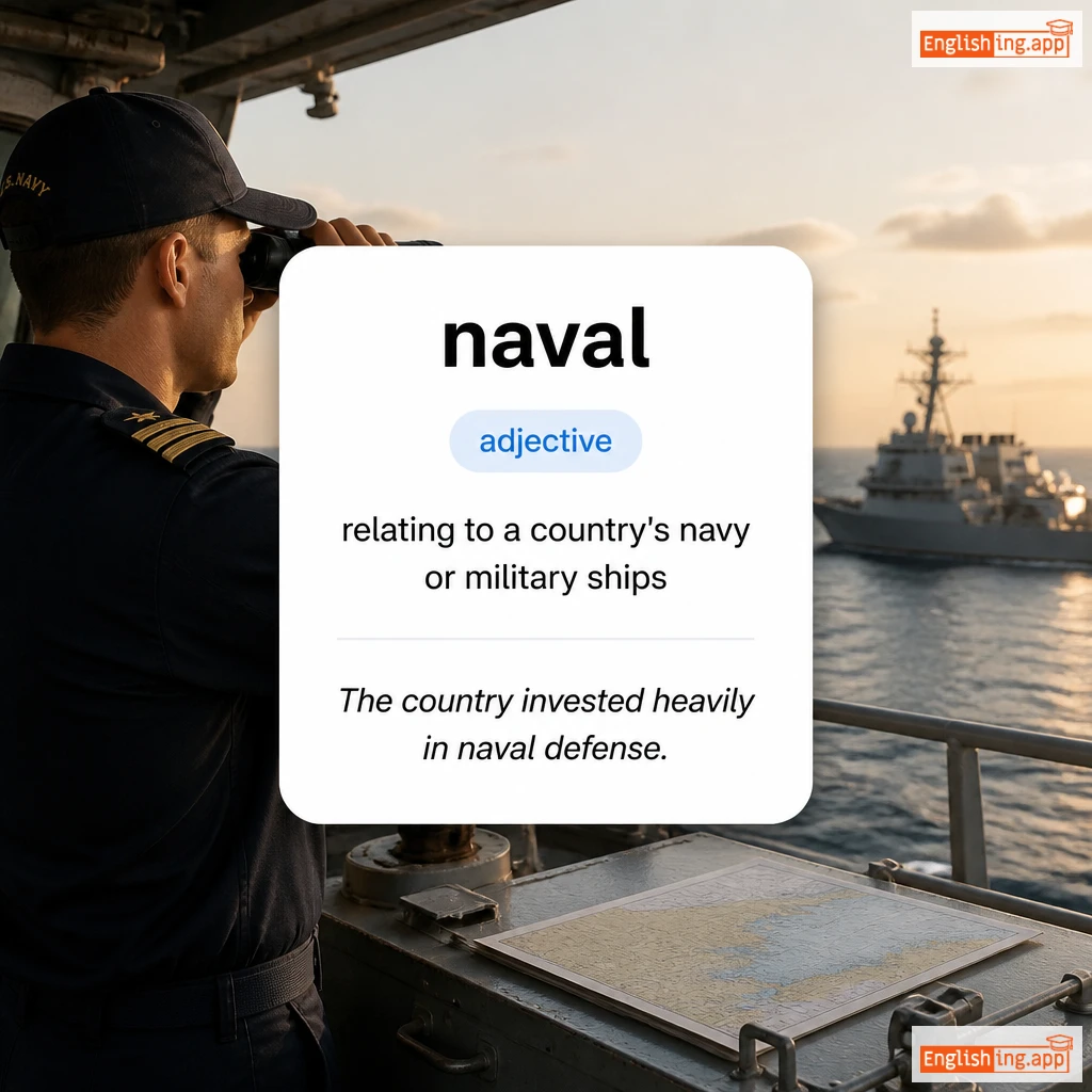 naval definition card — visual illustration of the meaning
