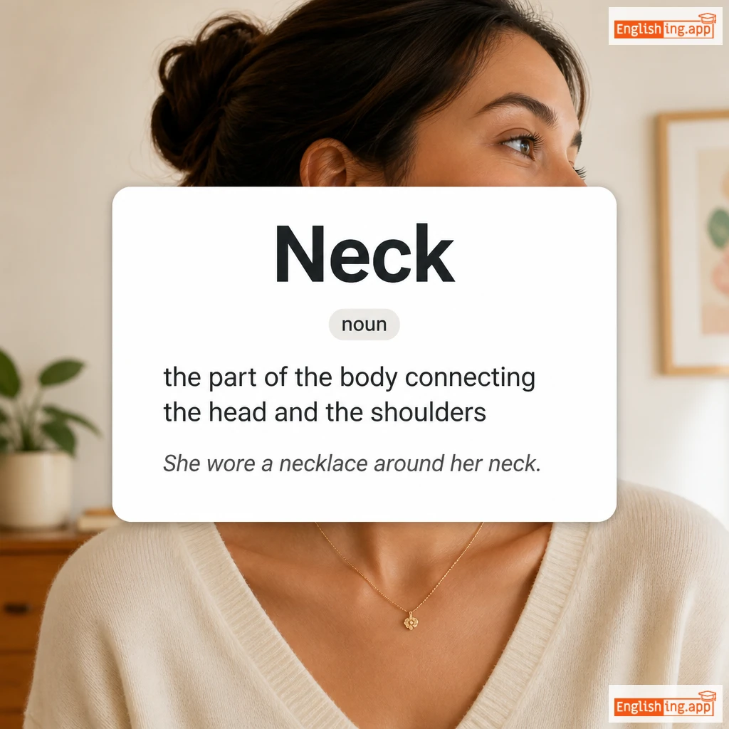 Neck definition card — visual illustration of the meaning