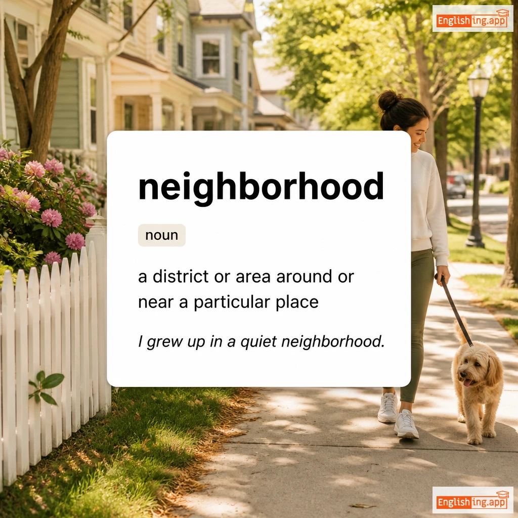 neighborhood definition card — visual illustration of the meaning