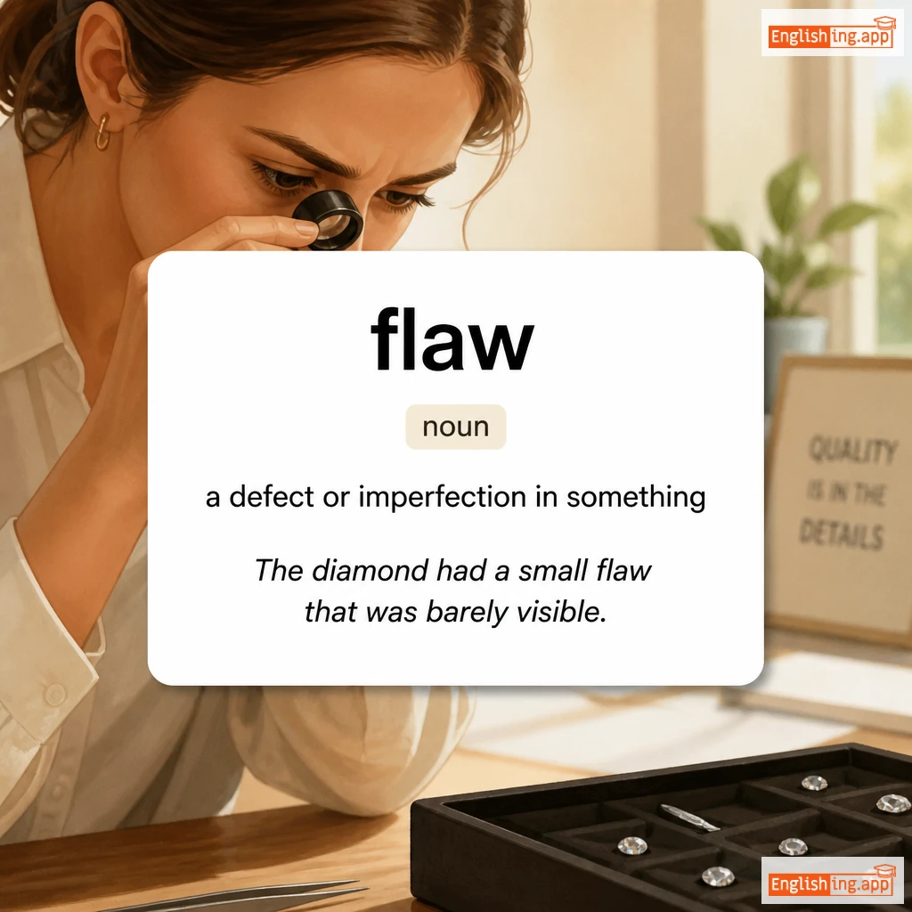flaw definition card — visual illustration of the meaning