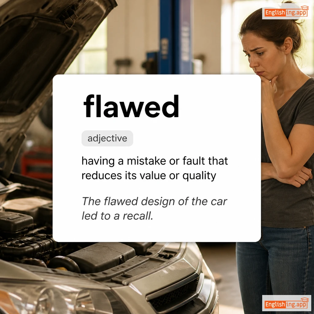 flawed definition card — visual illustration of the meaning