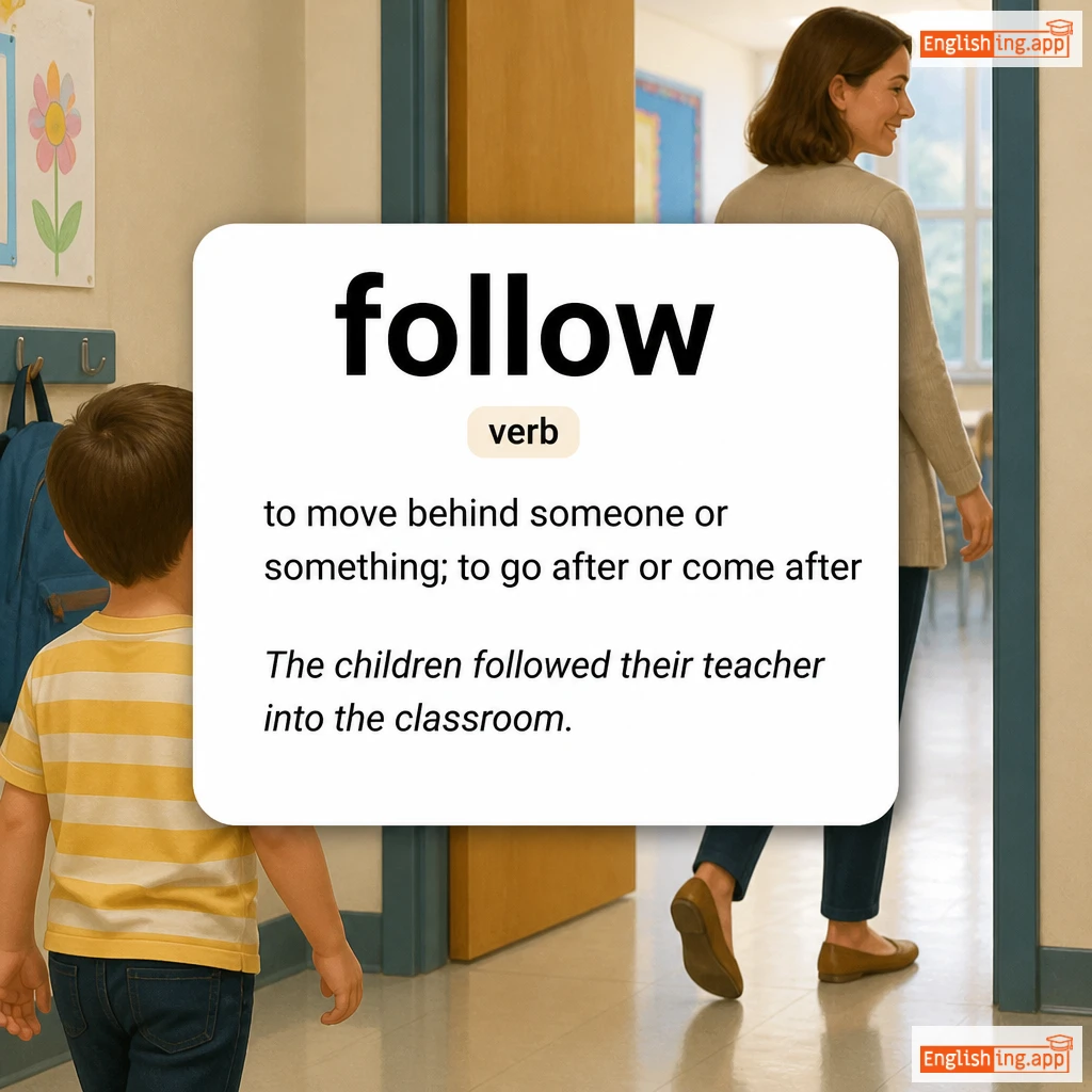 follow definition card — visual illustration of the meaning
