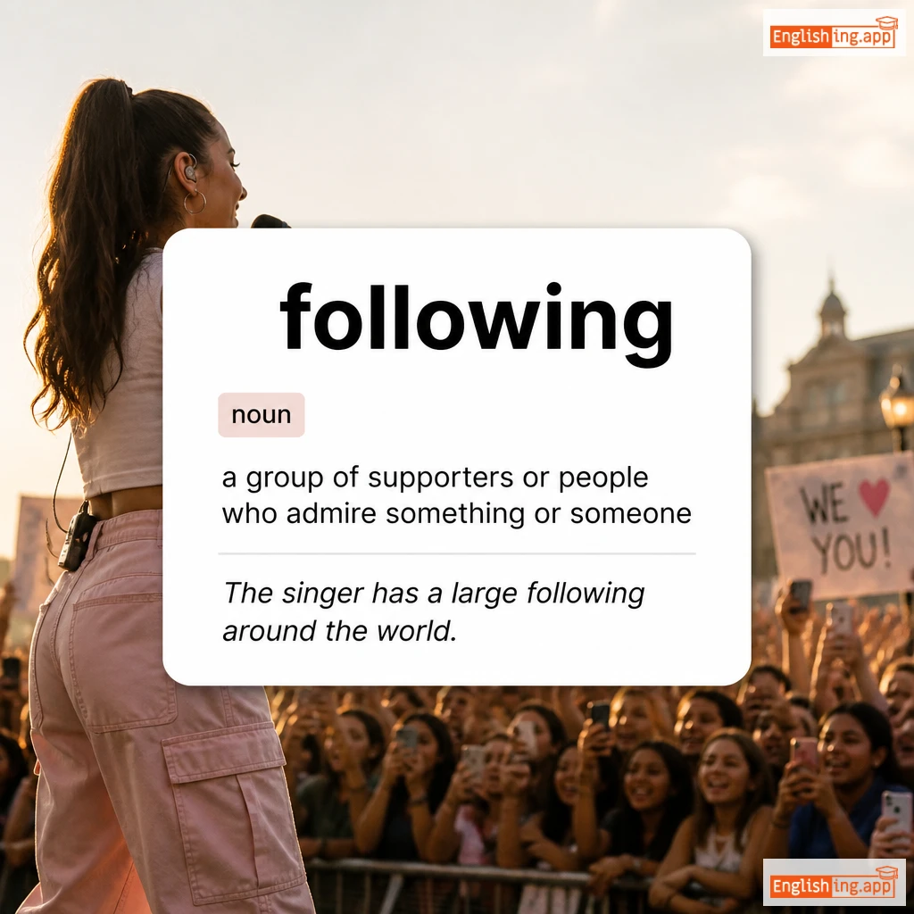following definition card — visual illustration of the meaning