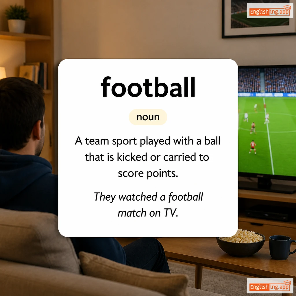 football definition card — visual illustration of the meaning