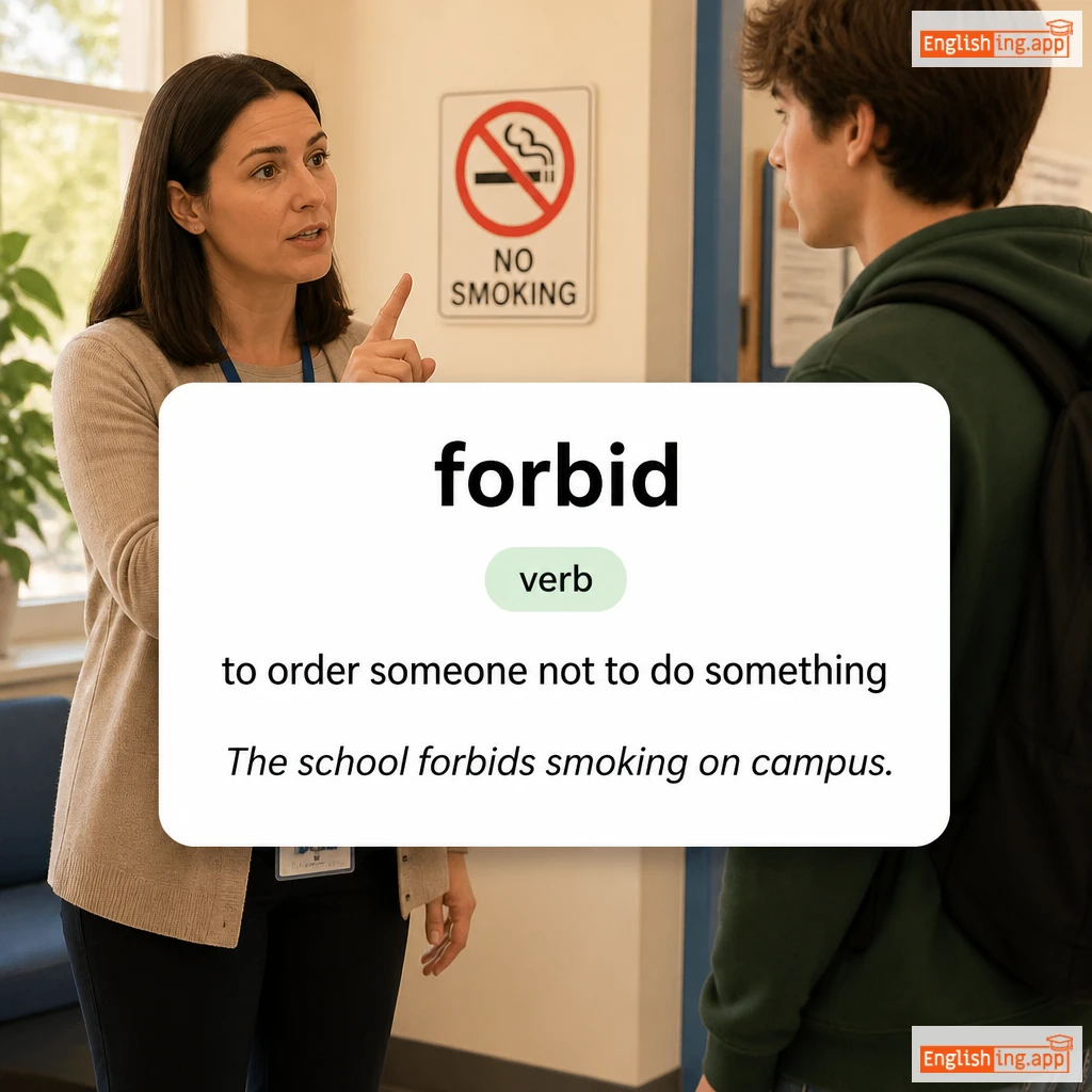 forbid definition card — visual illustration of the meaning