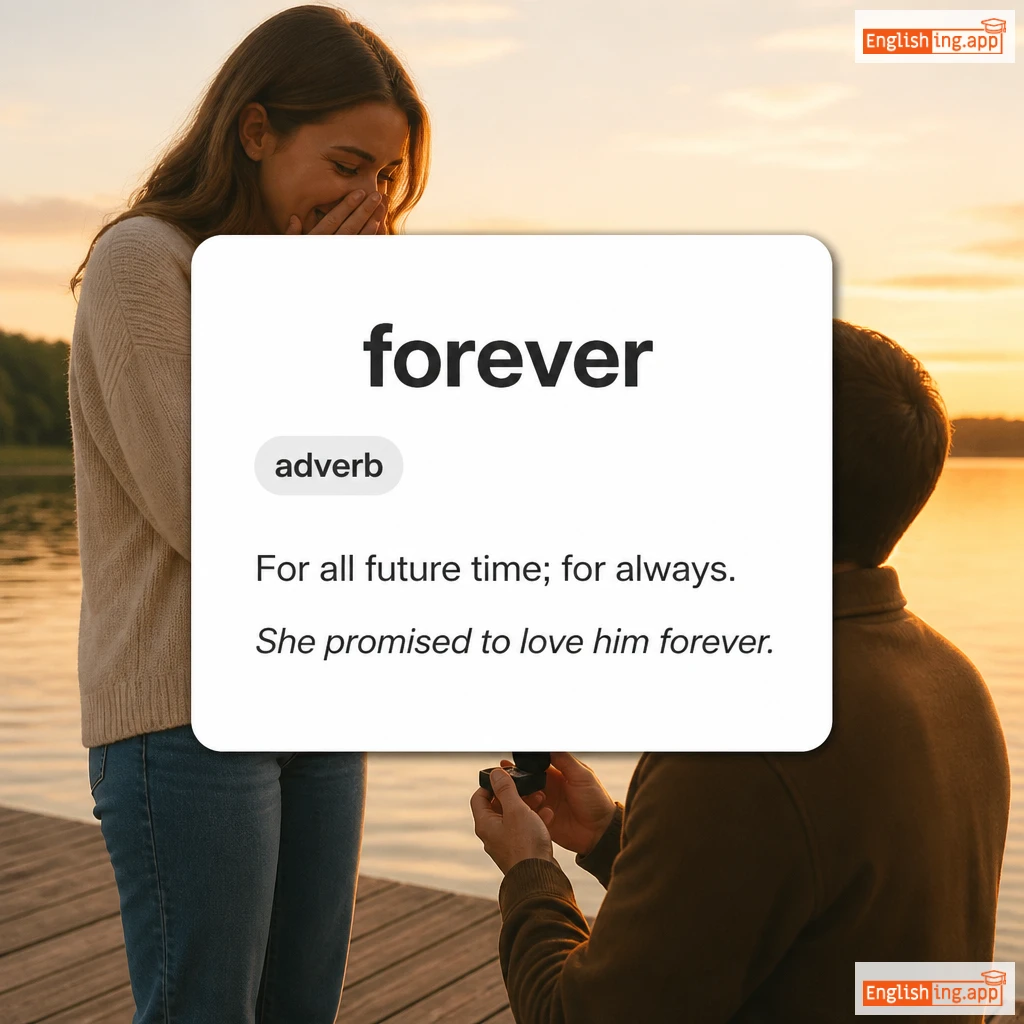 forever definition card — visual illustration of the meaning