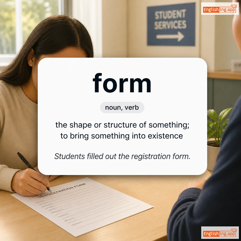 form definition card — visual illustration of the meaning