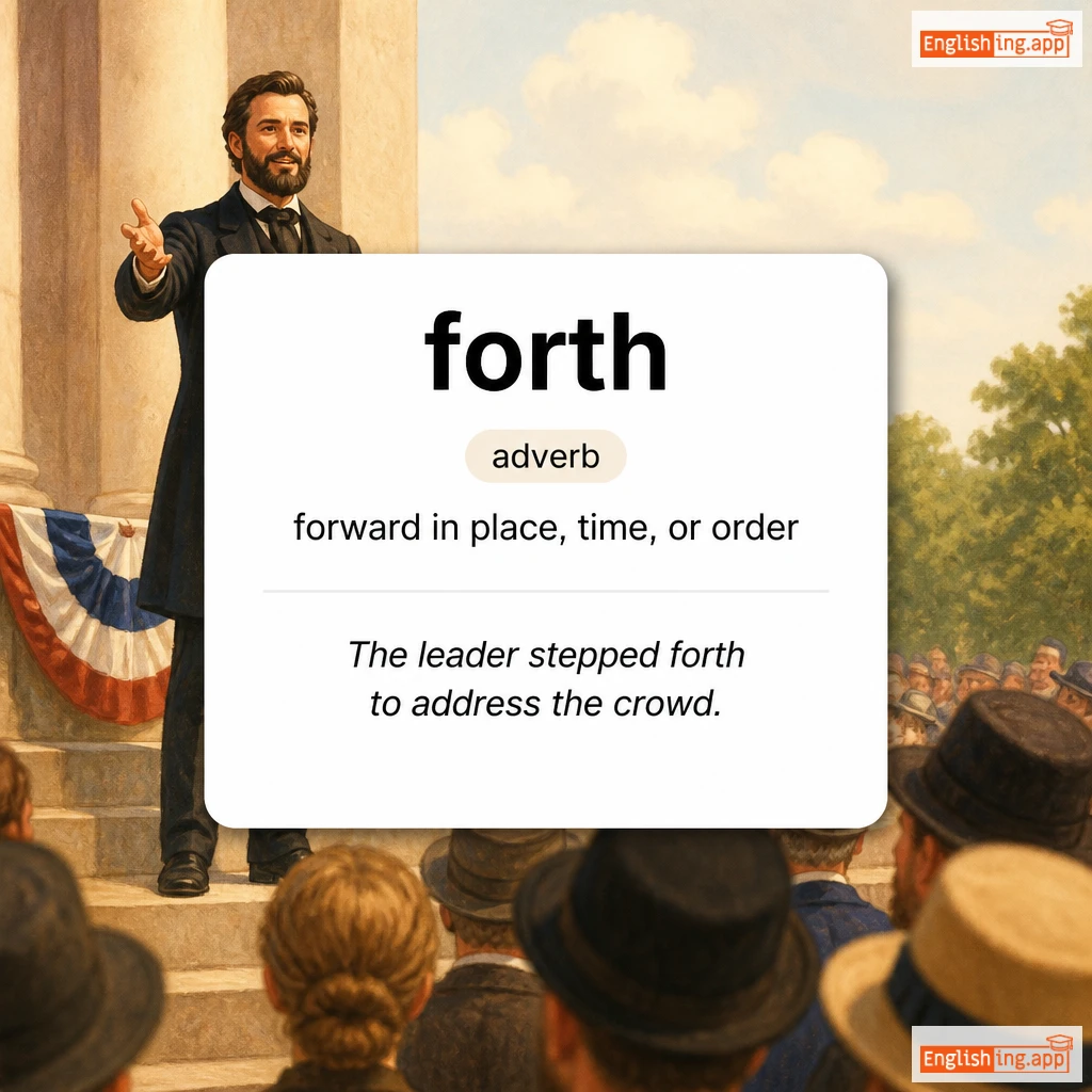 forth definition card — visual illustration of the meaning