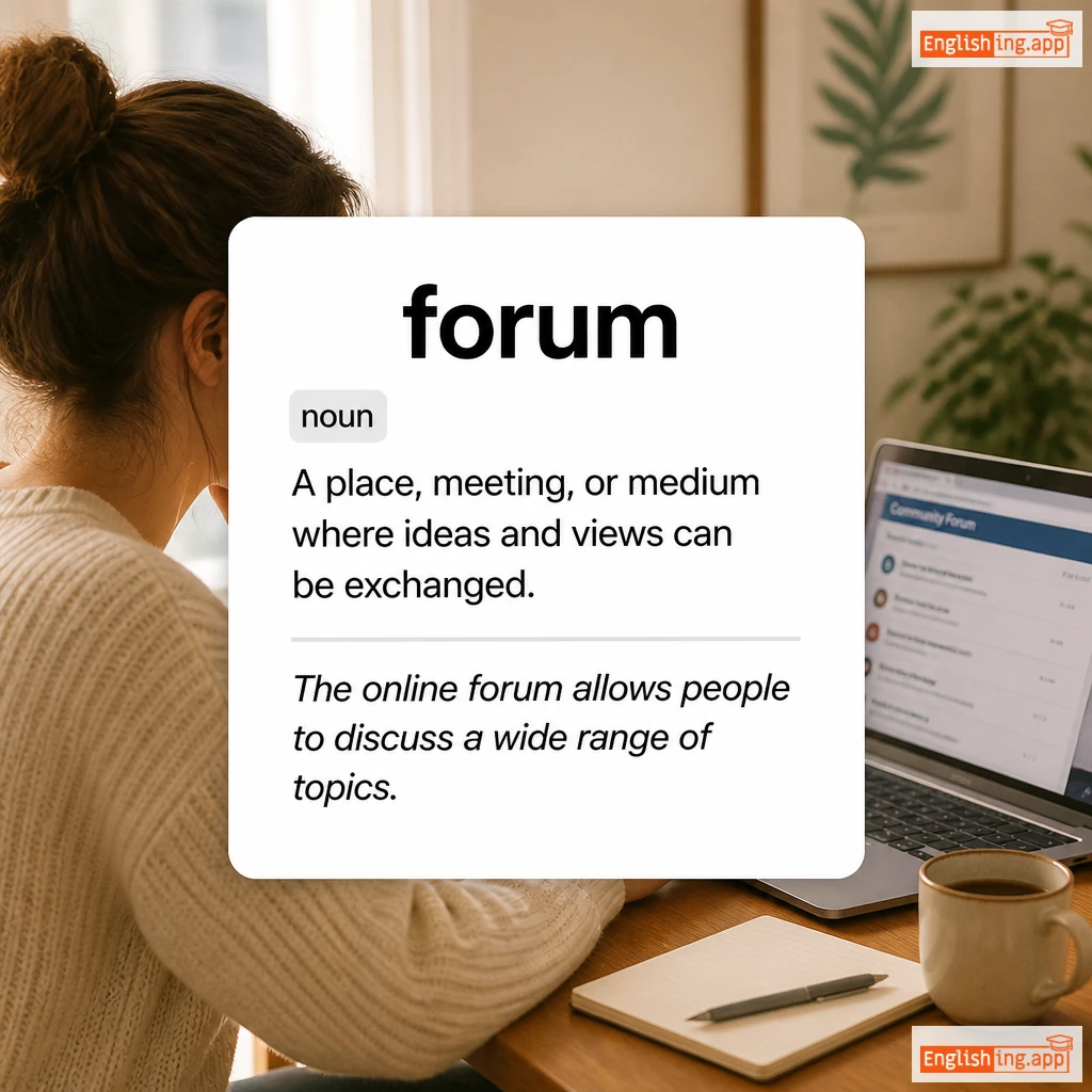 forum definition card — visual illustration of the meaning