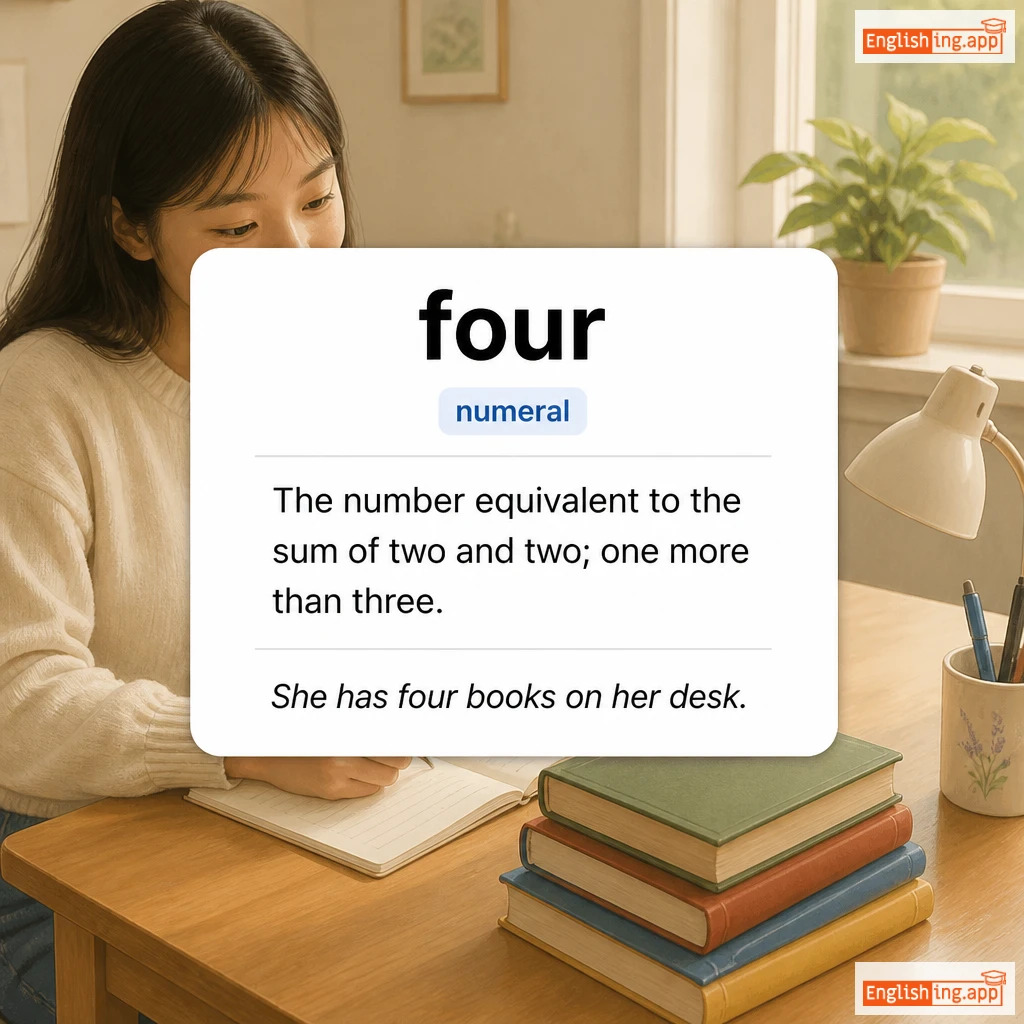 four definition card — visual illustration of the meaning