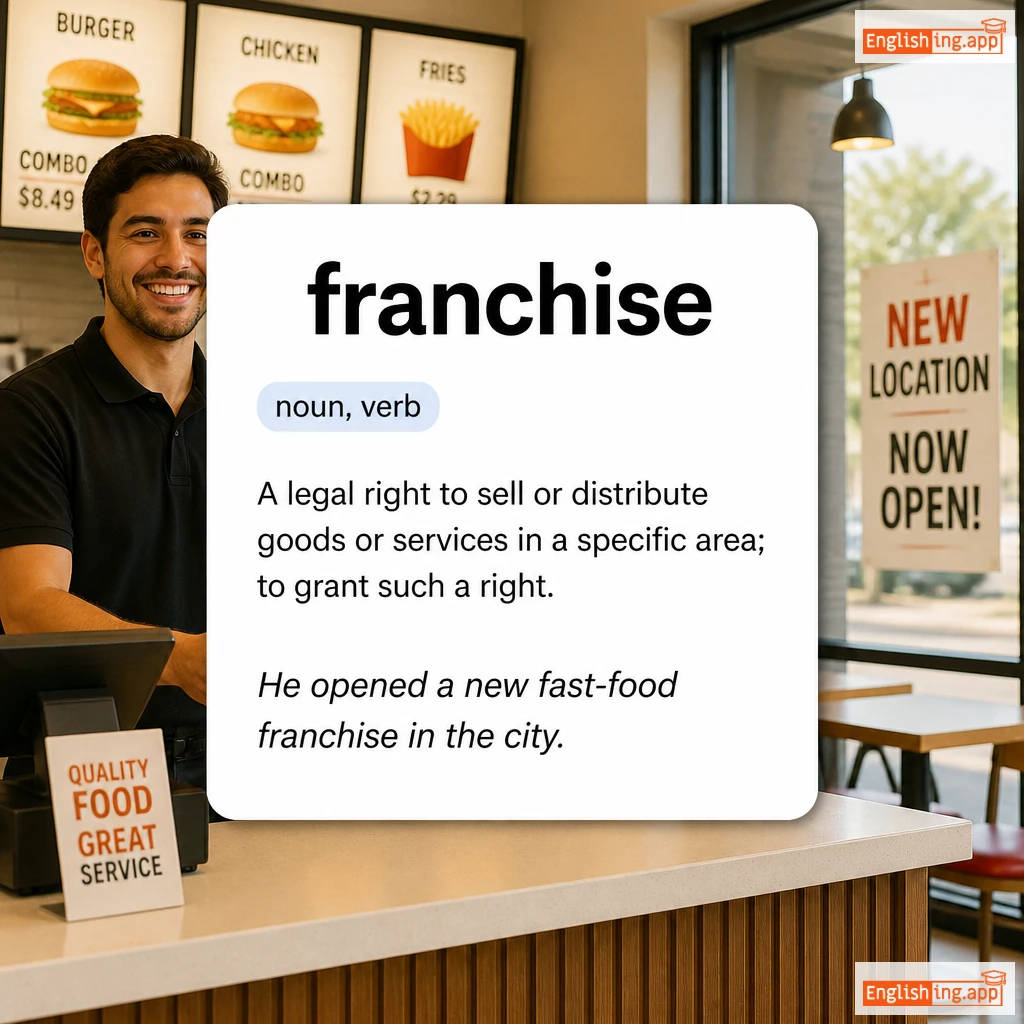 franchise definition card — visual illustration of the meaning