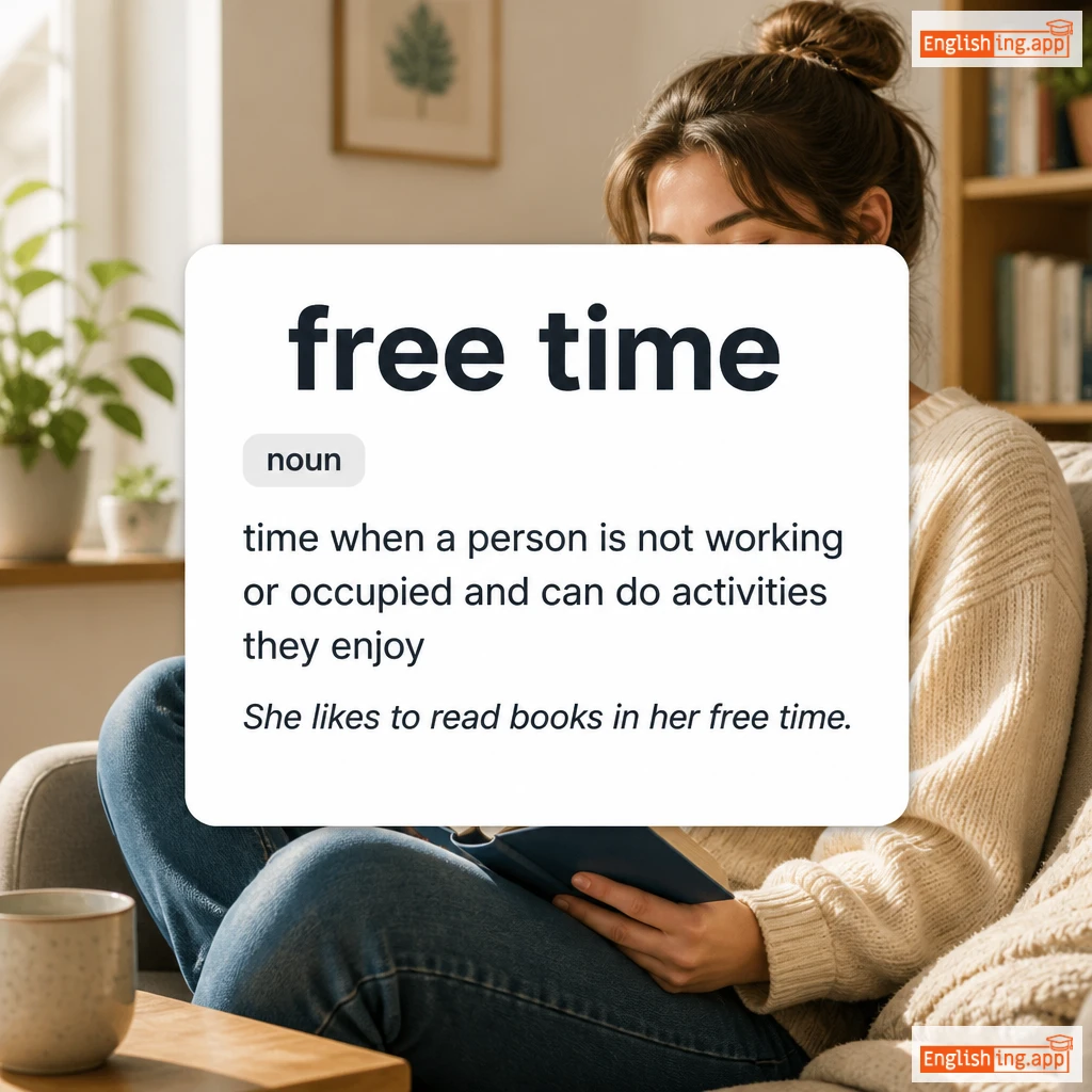 free time definition card — visual illustration of the meaning
