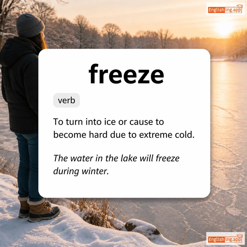freeze definition card — visual illustration of the meaning