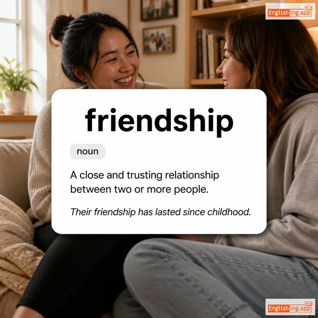 friendship definition card — visual illustration of the meaning