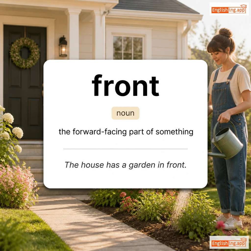 front definition card — visual illustration of the meaning