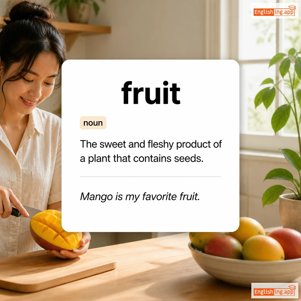 fruit definition card — visual illustration of the meaning