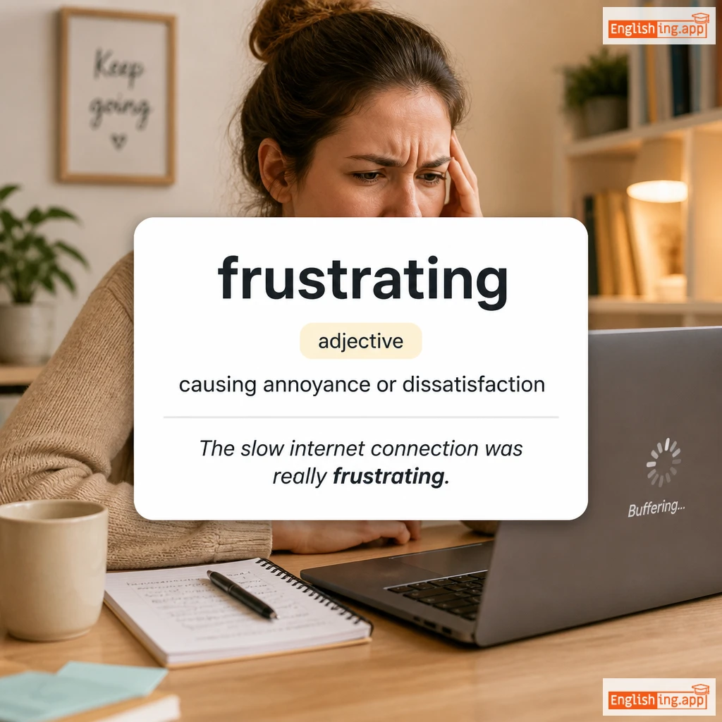 frustrating definition card — visual illustration of the meaning