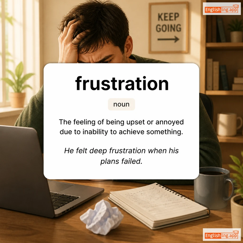 frustration definition card — visual illustration of the meaning