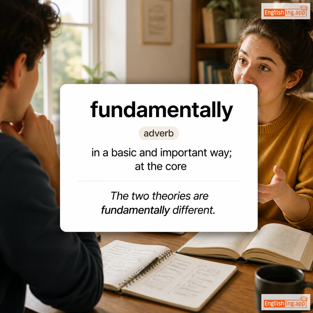 fundamentally definition card — visual illustration of the meaning