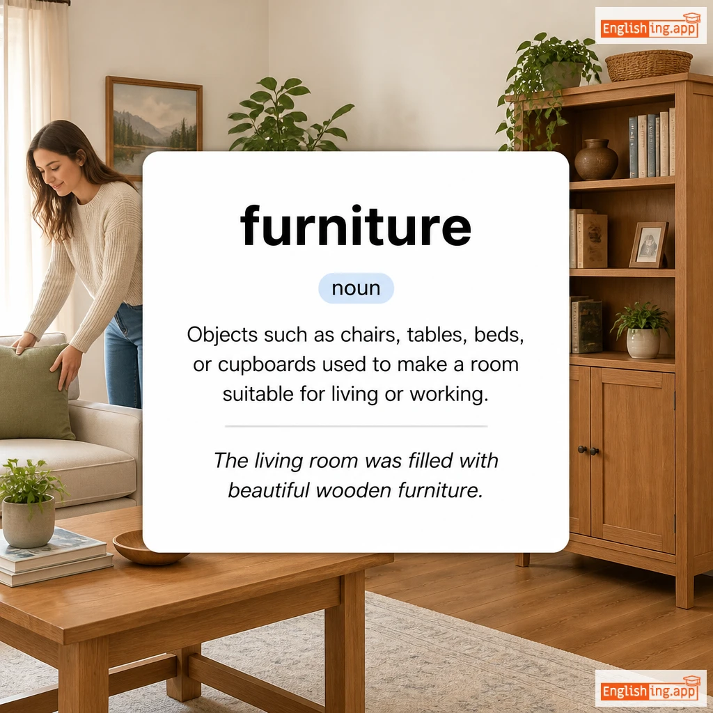 furniture definition card — visual illustration of the meaning