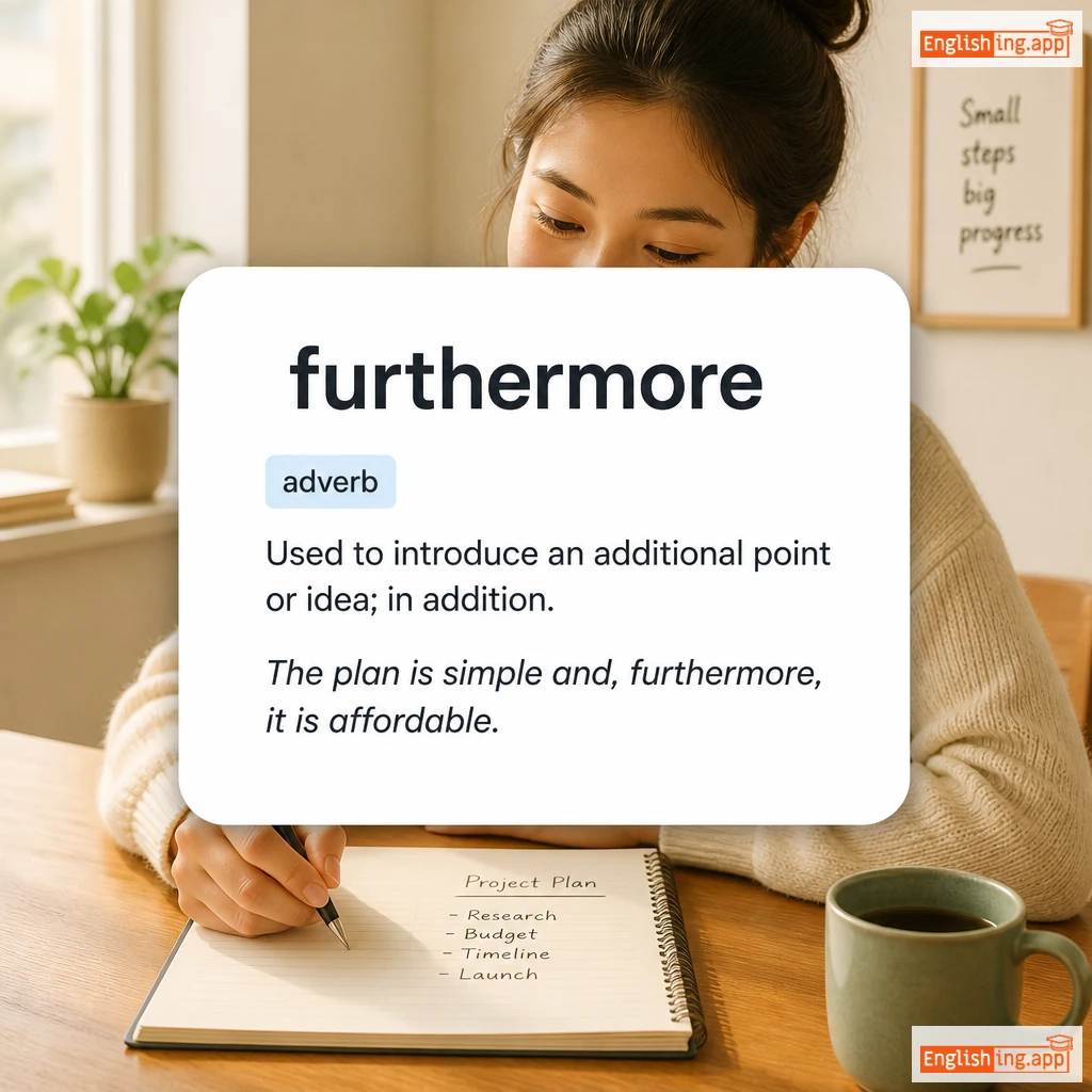 furthermore definition card — visual illustration of the meaning