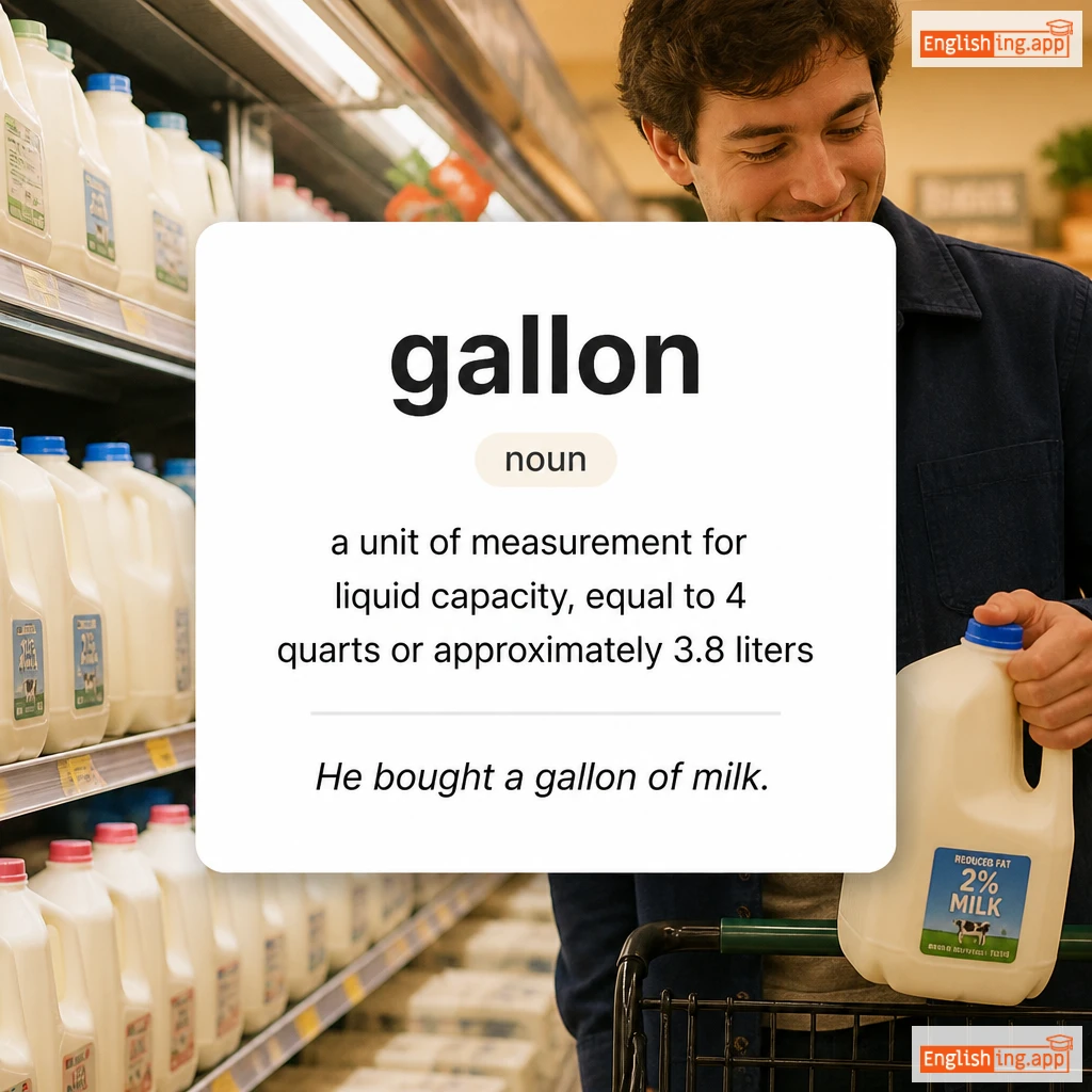 gallon definition card — visual illustration of the meaning