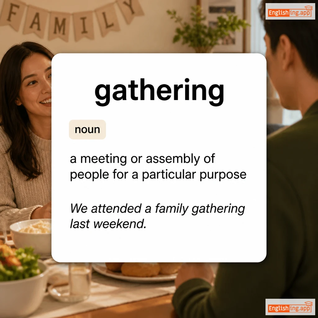 gathering definition card — visual illustration of the meaning