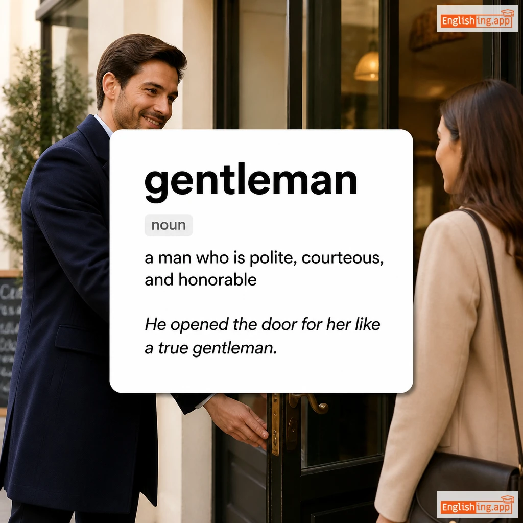 gentleman definition card — visual illustration of the meaning