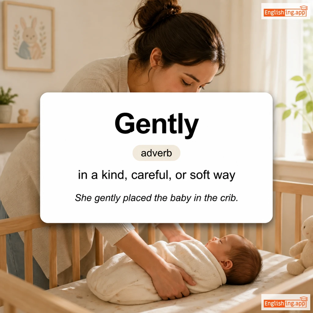 Gently definition card — visual illustration of the meaning