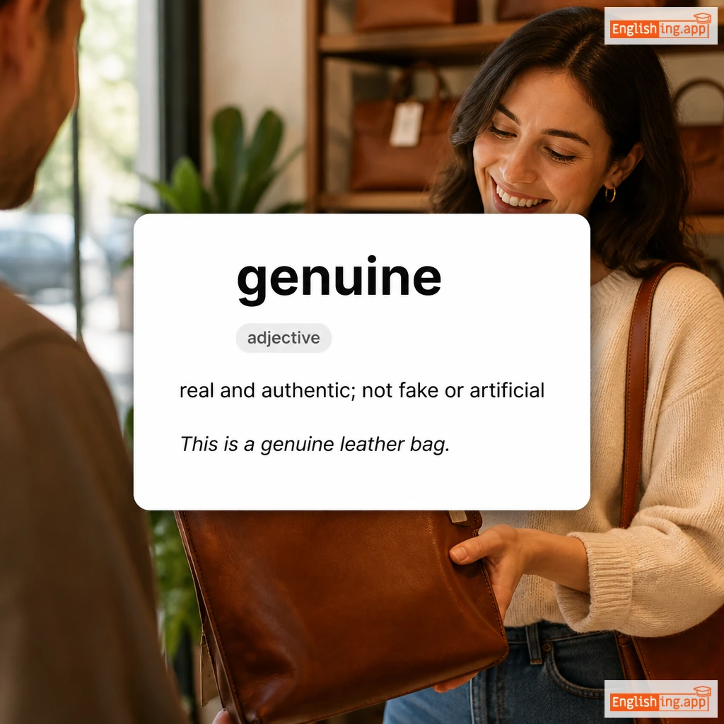 genuine definition card — visual illustration of the meaning