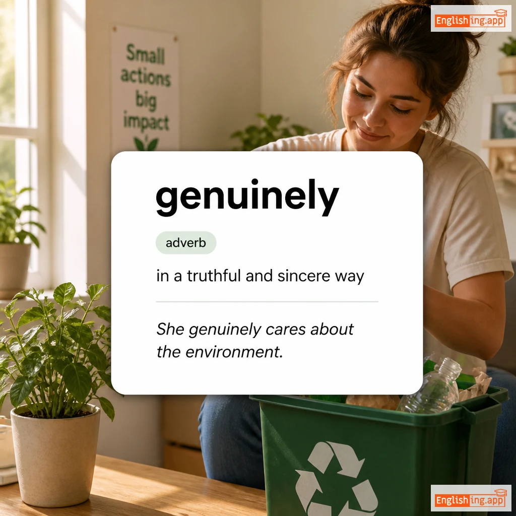 genuinely definition card — visual illustration of the meaning