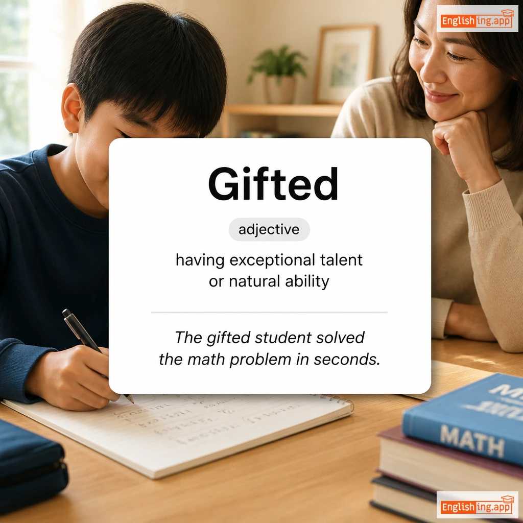 Gifted definition card — visual illustration of the meaning