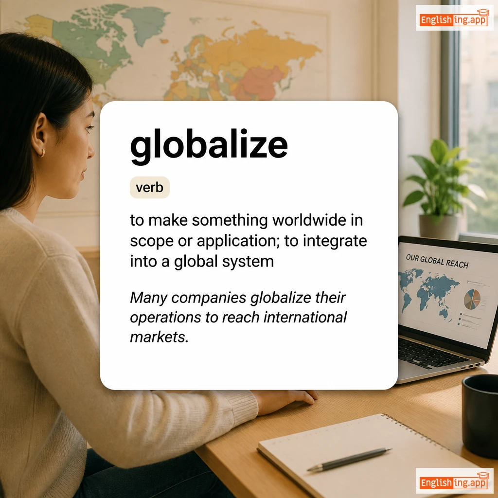 globalize definition card — visual illustration of the meaning