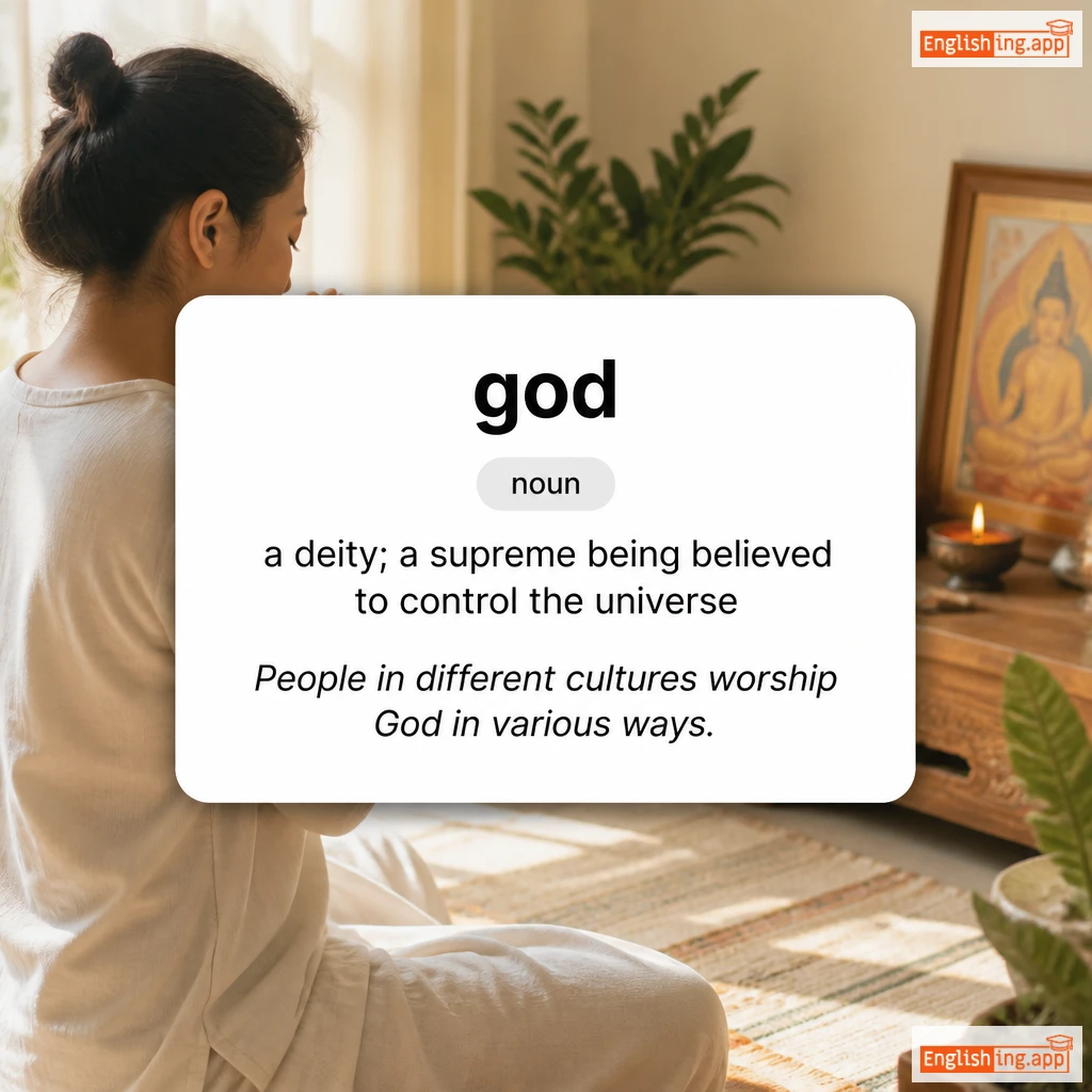 god definition card — visual illustration of the meaning