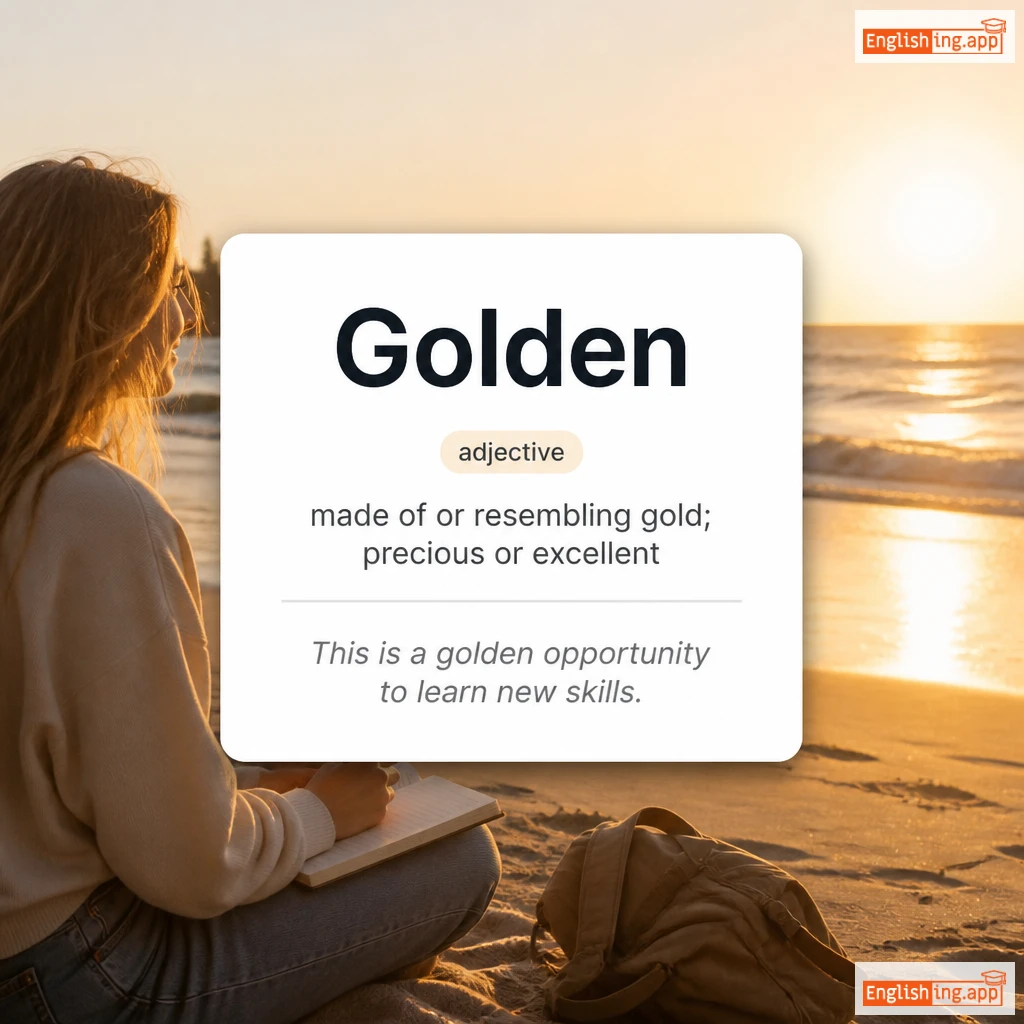 Golden definition card — visual illustration of the meaning